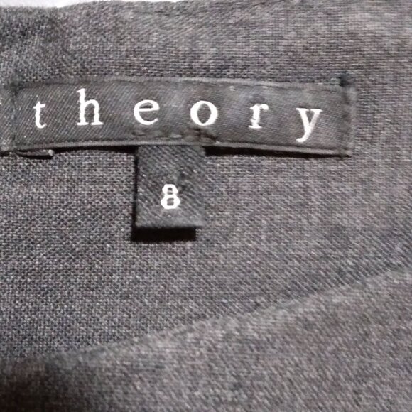 Theory Wool Sheath Dress Women Gray 8 Courtcore Businesscore Minimalist Capsule - Picture 4 of 12